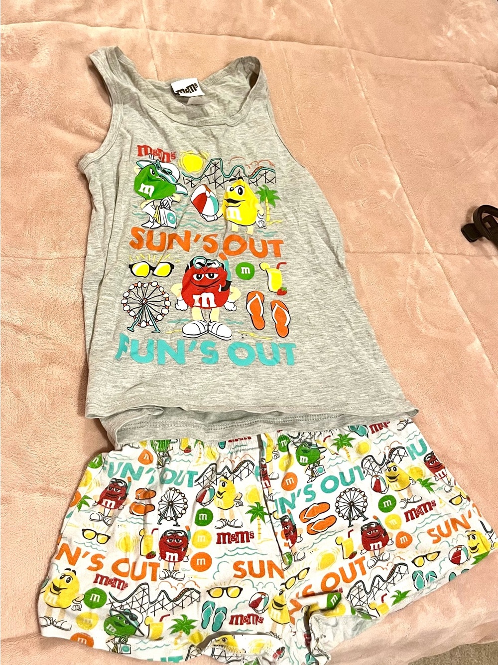 M&M's 'Sun's Out Fun's Out' Gray Tank & Printed PJs Set